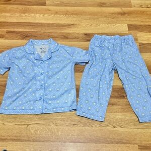 Carter's Light Blue Lemon Gir's 2pc Pajama Set- Size 2T
